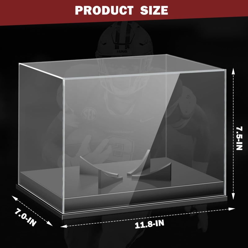 Leffis Football Display Case  Acrylic Football Case Display Case  Memorabilia Display Cases with Removable Built-in Football Display Stand for Autographed Football (No Assembly Required) - Image 3